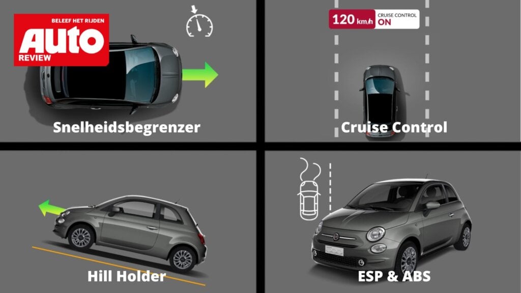 De Fiat 500 heeft een uitgebreide uitrusting voor zijn klasse