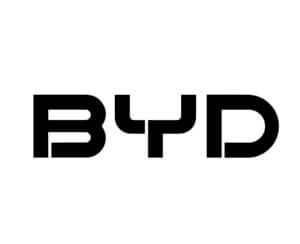 Logo van BYD in zwart-wit